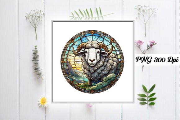 Download Sheep Stained Glass Sublimation Design - Premium Resources