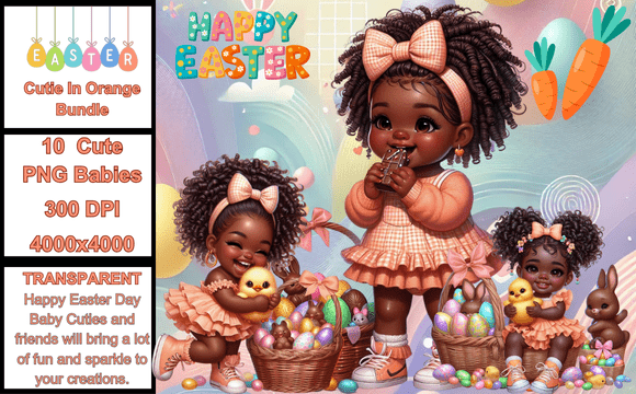 Download Cutie in Orange Easter PNG Bundle - Easter png bundle Collection