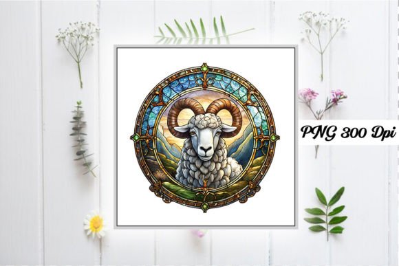 Download Sheep Stained Glass Sublimation Design - Premium Resources