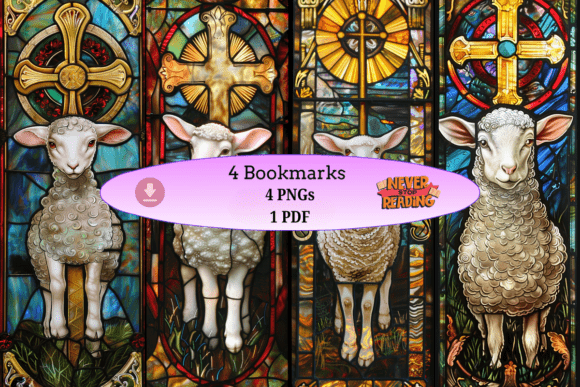Download 🐑 Sacred Lamb Stained Glass Bookmark Se - Premium Resources