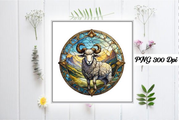 Download Sheep Stained Glass Sublimation Design - Premium Resources
