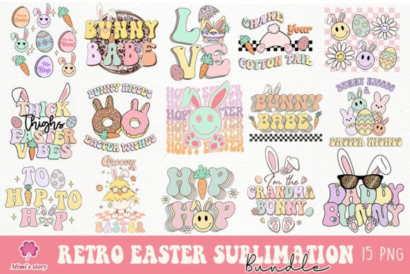 Download Retro Easter PNG Bundle - Easter png bundle Collection