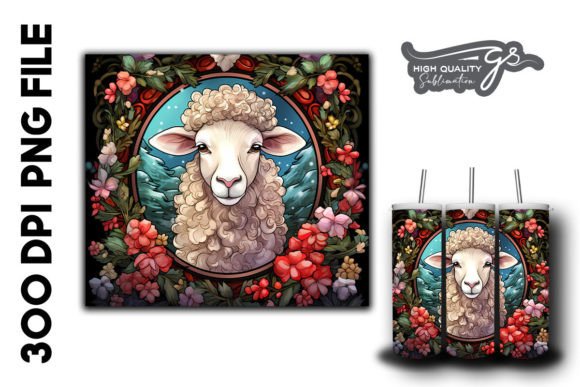 Download Sheep Christmas Vibes Stained Glass - Premium Bundle