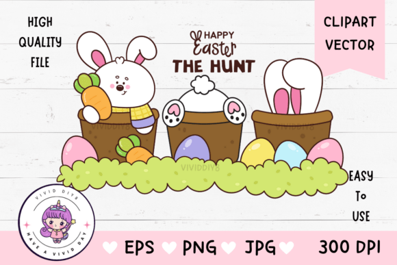 Download Cute Bunny Clipart Rabbit in Flower Pot - Rabbit Collection
