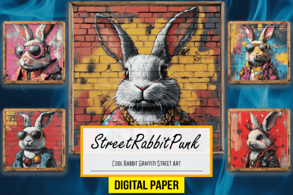 Download Cool Rabbit Graffiti Street Backdrop Art - Rabbit Collection