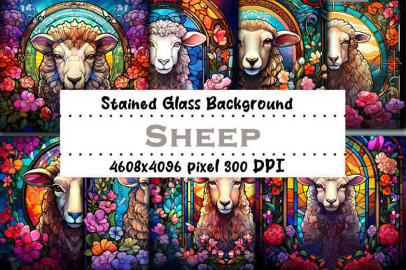 Download Sheep Stained Glass Background Bundle - Premium Resources