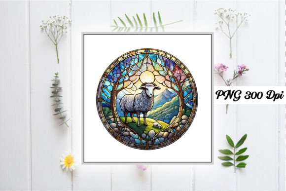 Download Sheep Stained Glass Sublimation Design - Premium Resources