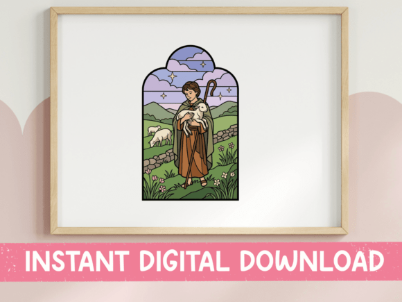 Download Good Shepherd Stained Glass Faith Art - Premium Bundle