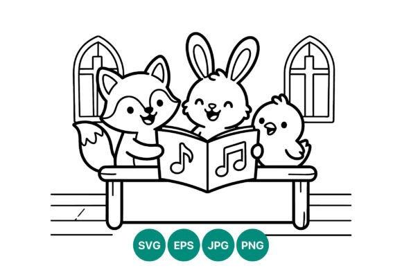 Download Fox Rabbit Chick Singing Vector Art - Rabbit Collection