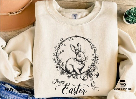 Download Happy Easter Wreath Rabbit Bunny Spring - Rabbit Collection