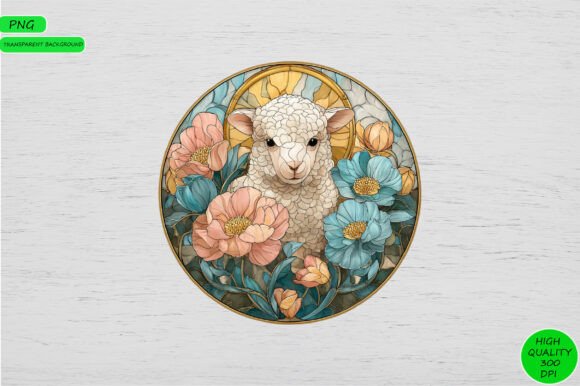 Download Stained Glass Lamb PNG - Premium Bundle